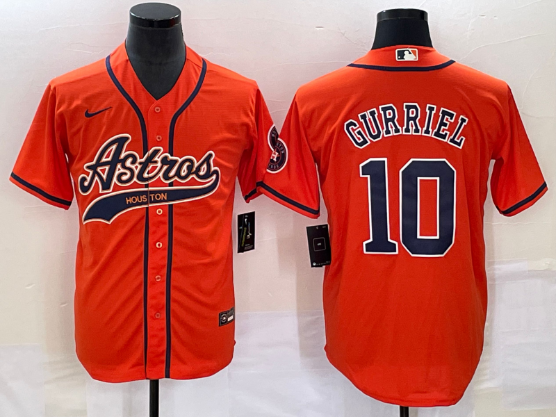 Men's Houston Astros Yuli Gurriel #10 Orange Jersey Joint Edition